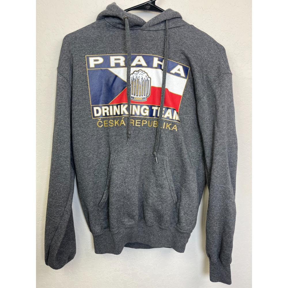 Praha Drinking Team S Hoodie Sweatshirt Ceska Republika Beer Czech Republic Gray